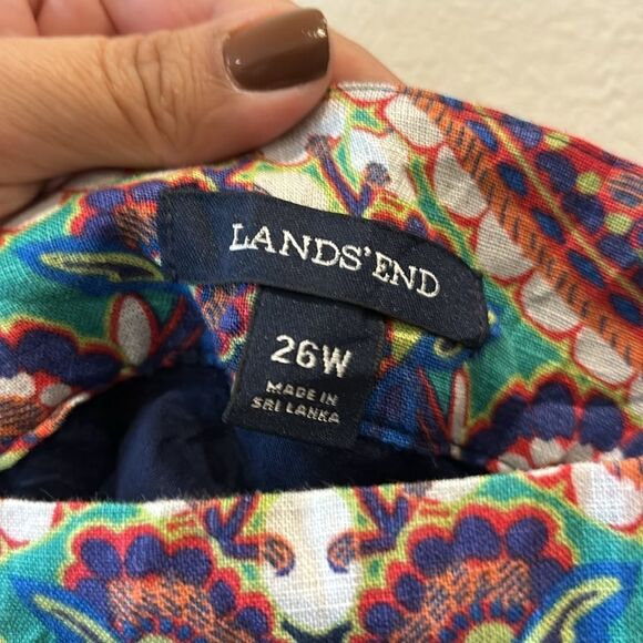 Lands End 100% Linen Colorful Pattern Sleeveless Pockets Dress Plus 26W​​​ - Picture 6 of 13